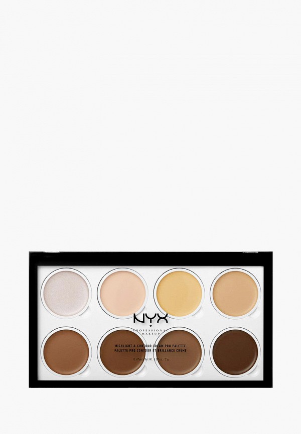 Nyx Professional Makeup Палетка для лица - Highlight & Contour Cream Pro Palette для контурирования, оттенок 01, 16 г - фото 5