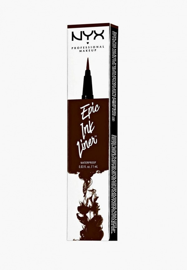 Nyx Professional Makeup Подводка-маркер для глаз - жидкая "Epic Ink Liner", оттенок 02 коричневый, финиш виниловый, 1 мл - фото 3