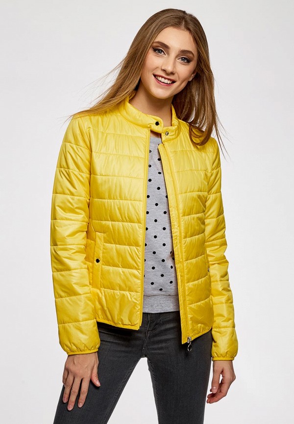Легкая куртка на молнии. Желтый пуховик oodji. Куртка демисезонная стеганная женская валберис. Желтая куртка женская. Куртка Весенняя женская.