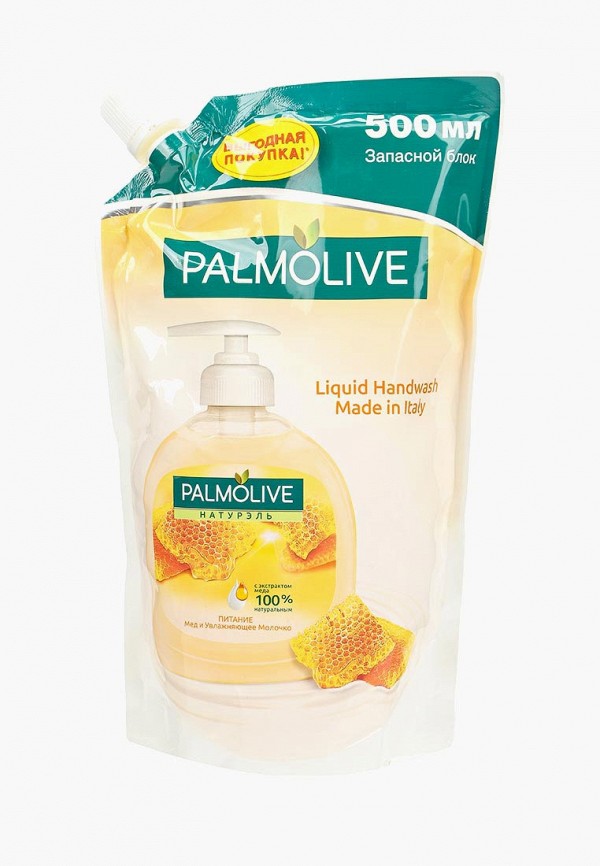 Palmolive Мыло твердое - Натурэль Питание молоко и мёд в мягкой упаковке, 500 мл - фото 1