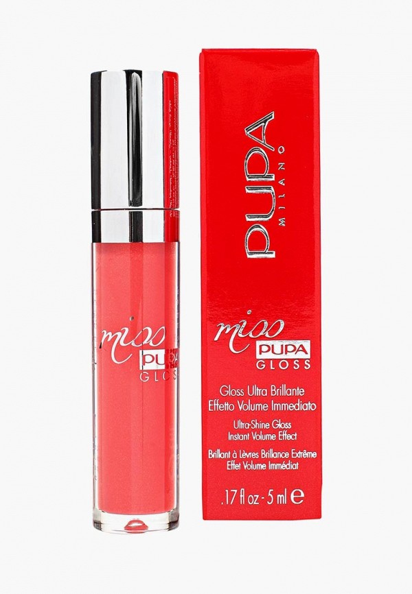 Pupa Блеск для губ - MISS PUPA GLOSS, эффект мгновенного объема, тон 203 коралловая эмоция, 5 мл - фото 2