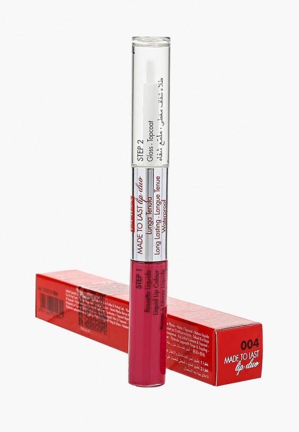 Помада Pupa для губ MADE TO LAST LIP DUO, тон 004 Герань фуксия, цвет ...