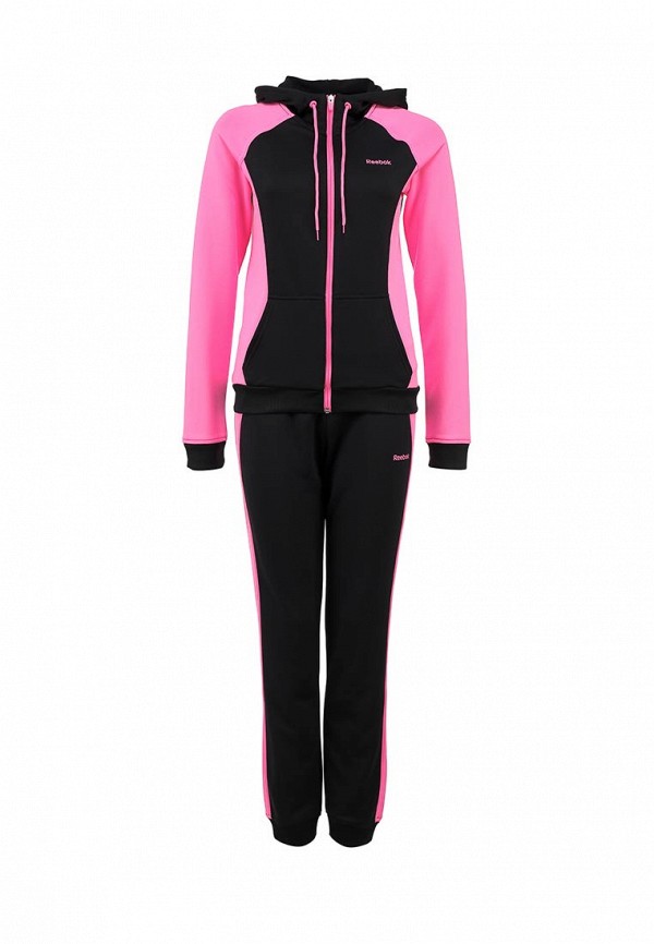 Костюм спортивный Reebok TS POLY FT, цвет: розовый, черный, RE160EWBZS80 —  купить в интернет-магазине Lamoda