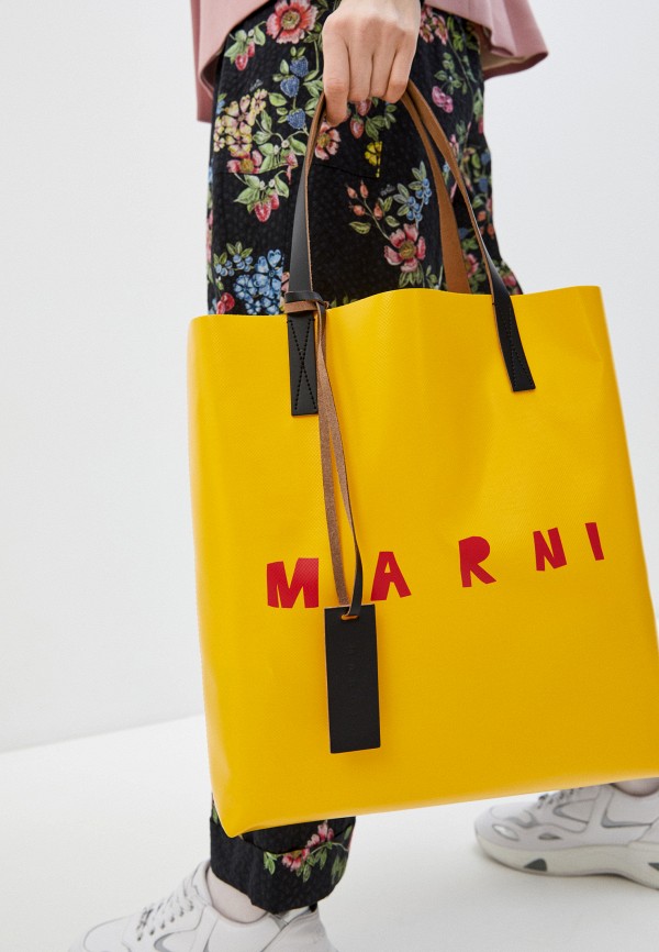 Сумка Marni, цвет: желтый, RTLAAA468801 — купить в интернет-магазине Lamoda