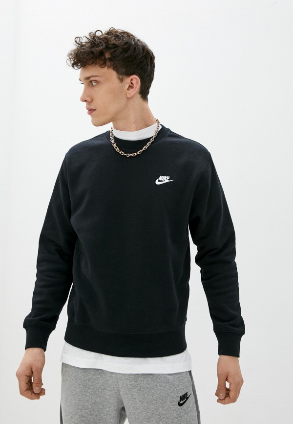 Свитшот Nike SPORTSWEAR CLUB MEN'S CREW, цвет: черный, RTLAAK405401 —  купить в интернет-магазине Lamoda