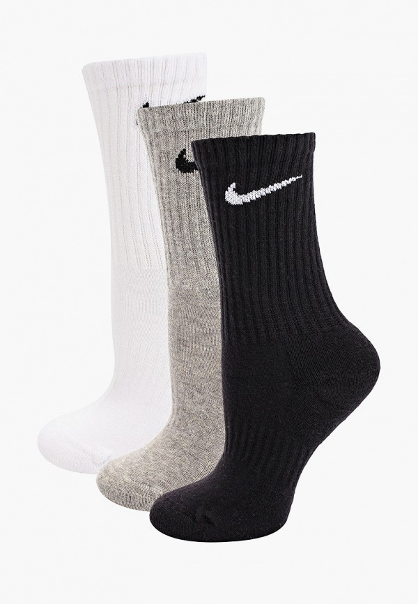 Носки 3 пары Nike Everyday Cushion Crew Training Socks (3 Pair), цвет:  белый, серый, черный, RTLAAL335401 — купить в интернет-магазине Lamoda