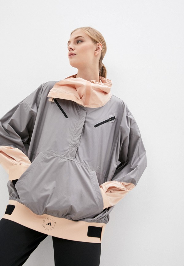 Ветровка adidas by Stella McCartney ASMC HZ JACKET, цвет: серый, RTLAAR085101 — купить в интернет-магазине Lamoda