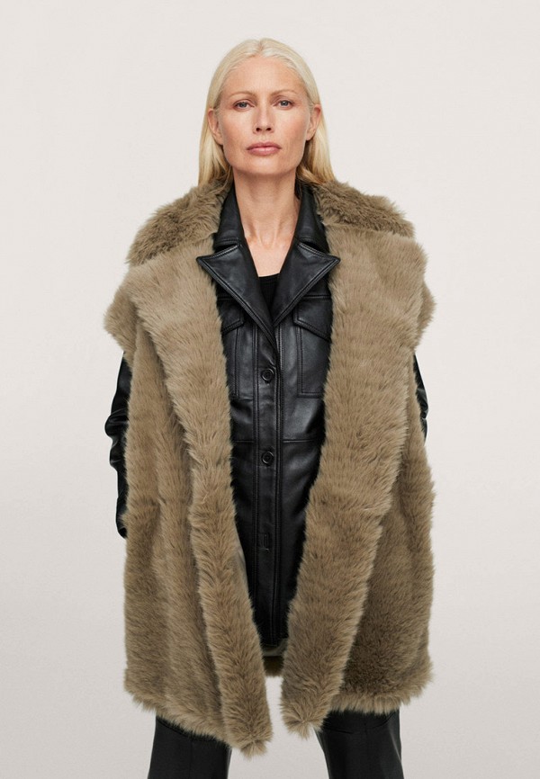 Mango Жилет меховой - TRENZAS - фото 1