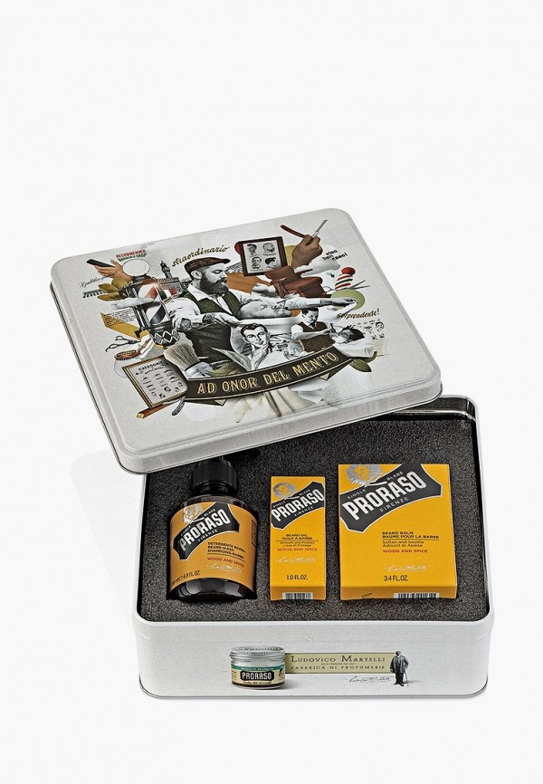 Proraso Набор для ухода за волосами - WOOD AND SPICE, Шампунь для бороды, 200 мл, Масло для бороды, 30 мл, Бальзам для бороды, 100 мл. - фото 1