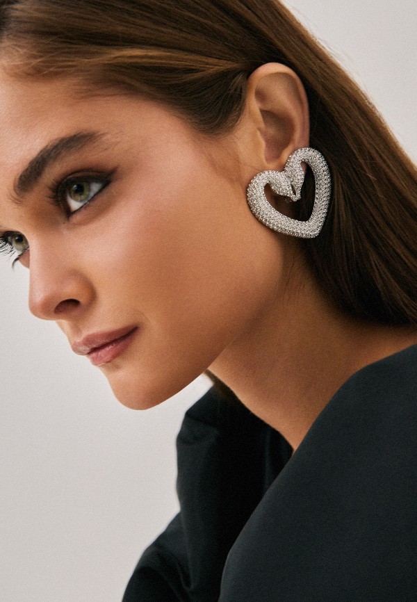 Swarovski® Клипсы - Una, родиевое покрытие - фото 5