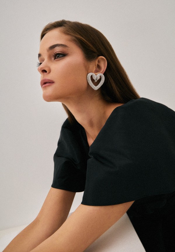 Swarovski® Клипсы - Una, родиевое покрытие - фото 4