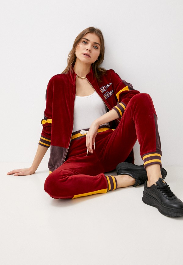 Олимпийка PUMA TYE VELOUR TRACK JACKET, цвет: бордовый