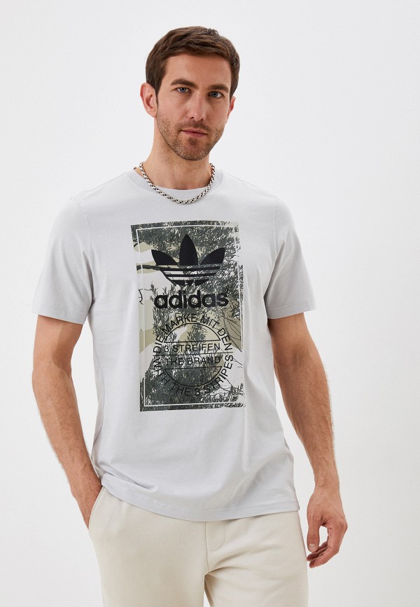 Футболка adidas Originals CAMO TONGUE TEE, цвет: серый