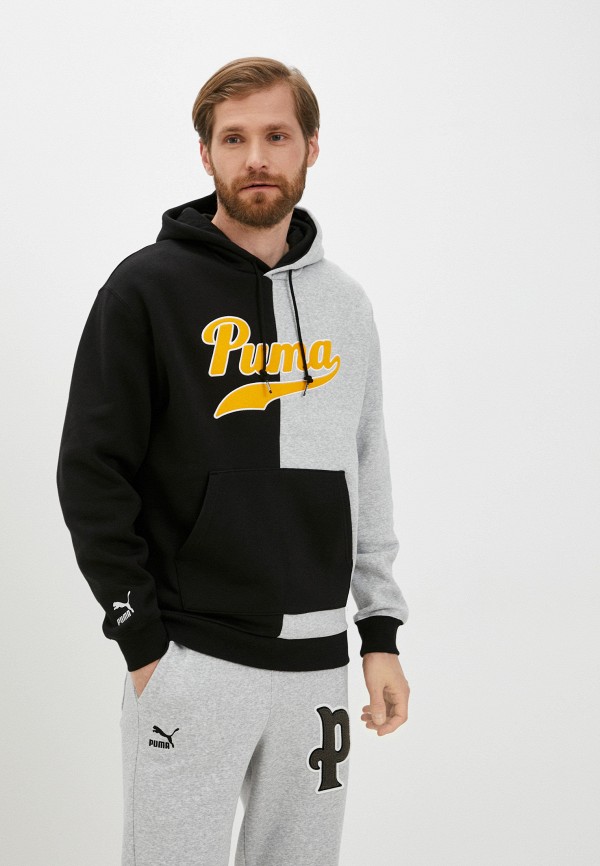 Худи PUMA PUMA Team Colour Block Hoodie, цвет: серый, RTLABM557901 — купить  в интернет-магазине Lamoda