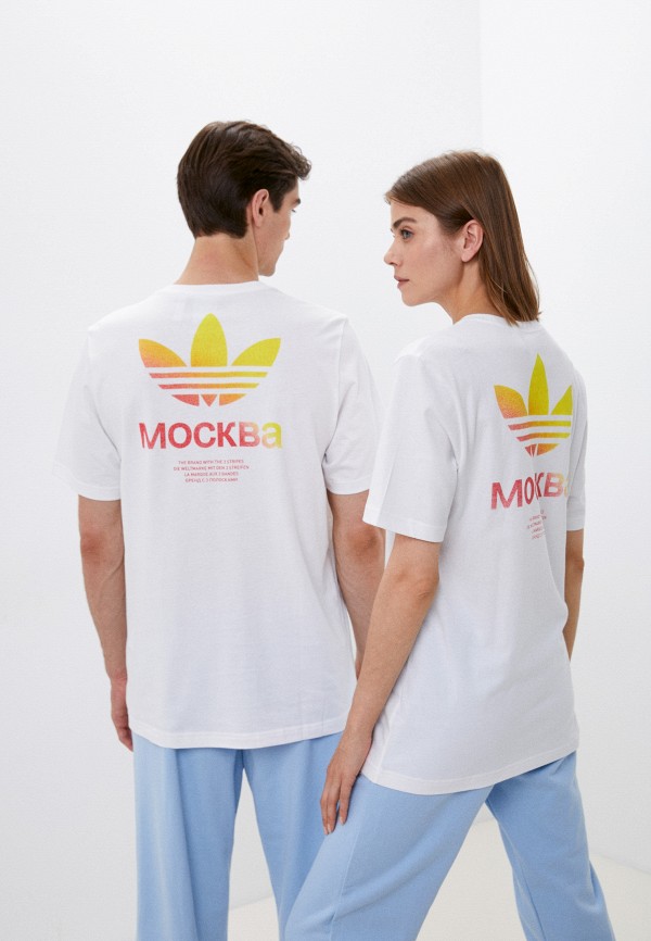 Футболка adidas Originals MOSCOW DROP, цвет: белый, RTLABO082601 — купить в  интернет-магазине Lamoda