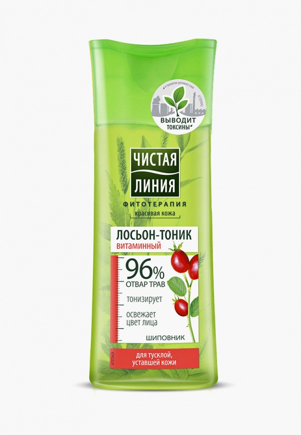 Чистая Линия Лосьон для лица - Лосьон-тоник для тусклой кожи Витаминный с отваром шиповника, 100 мл - фото 1