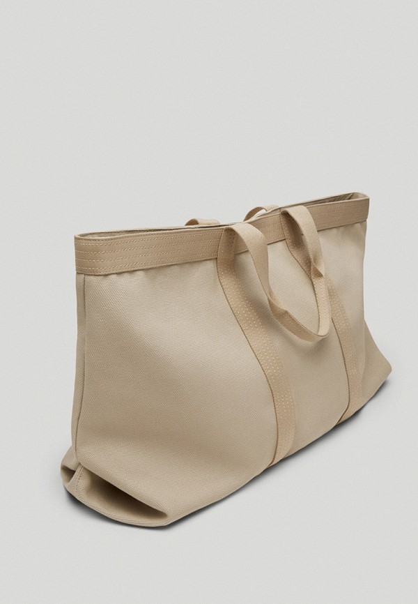 Сумка Massimo Dutti, цвет бежевый, RTLABO454801 — купить в интернет