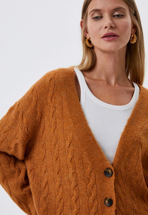 Кардиган Massimo Dutti, цвет: коричневый, RTLABP859001 — купить в ...