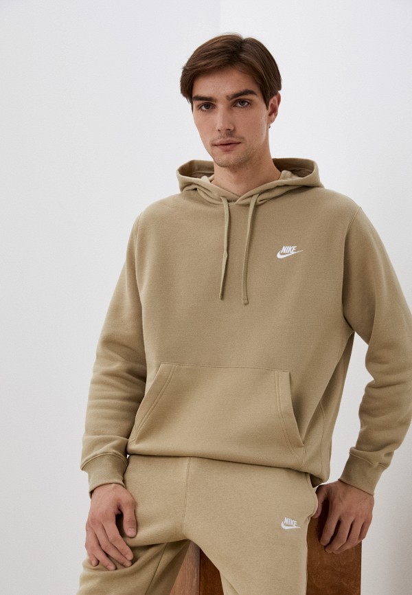 Худи Nike M NSW CLUB HOODIE PO BB, цвет: бежевый, RTLABR127201 — купить ...