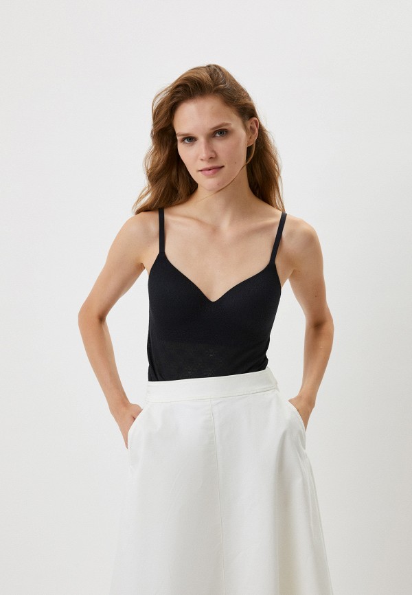 Майка UNIQLO бесшовная с бра, цвет: черный, RTLABW767301 — купить в ...