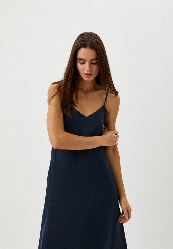 Платье UNIQLO из сатина, цвет: синий, RTLABW769901 — купить в интернет ...