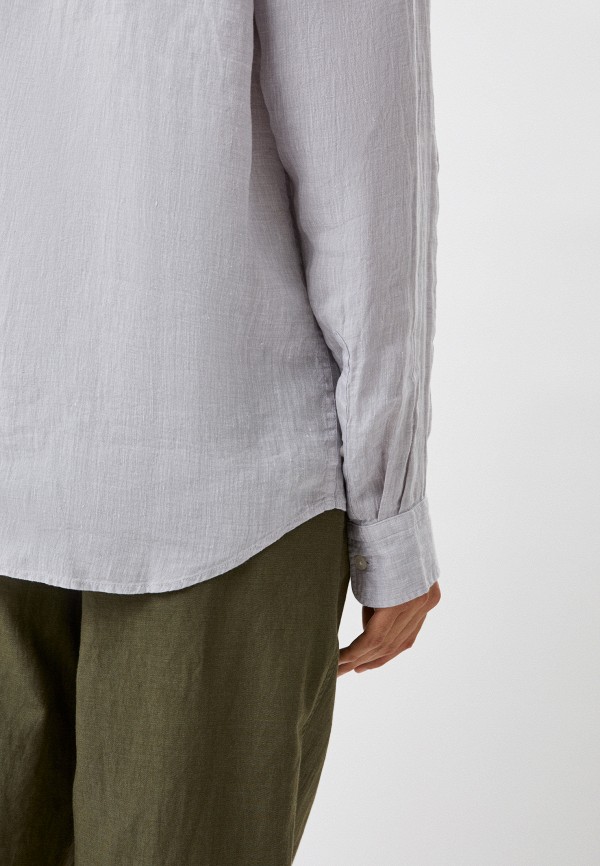 Рубашка UNIQLO изо льна класса премиум, цвет: серый, RTLABW774501 — купить  в интернет-магазине Lamoda