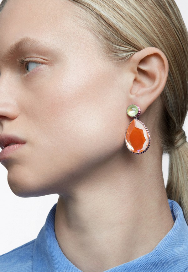 Swarovski® Клипсы - Orbita, покрытие родий - фото 2