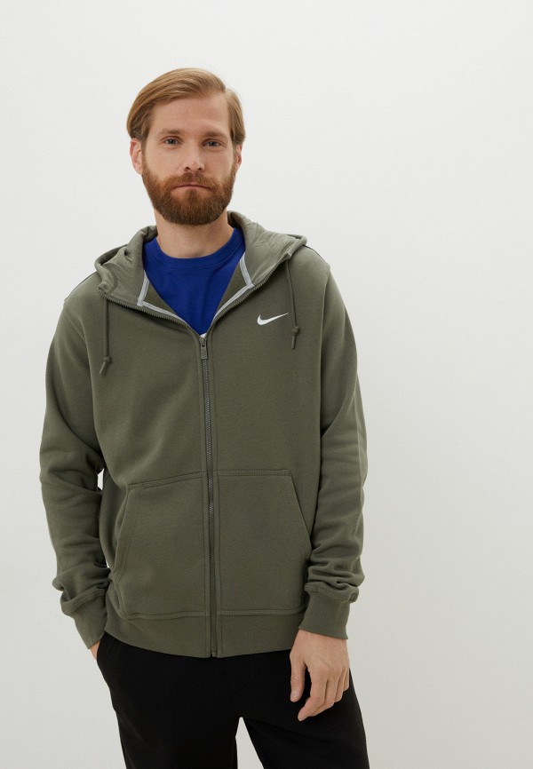 Толстовка Nike NIKE CLUB FZ HOODY SWOOSH-NFS, цвет: хаки, RTLABX738502 ...