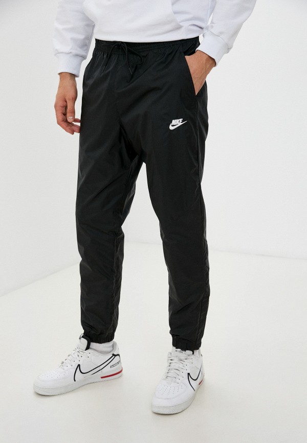 Брюки спортивные Nike M NSW HE PANT WR TRK NFS, цвет: черный, RTLABX764402  — купить в интернет-магазине Lamoda