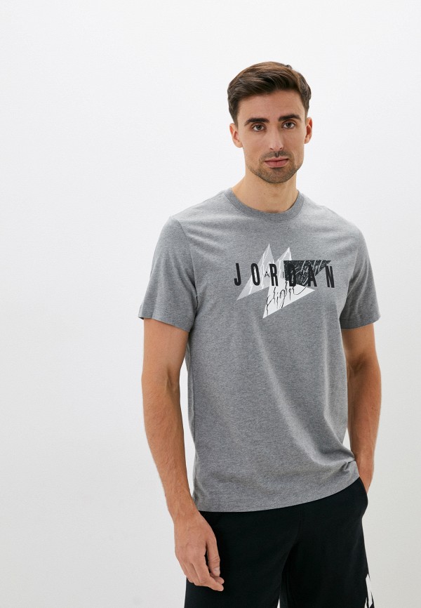Футболка Jordan M J JUMPMAN AIR WM SS CREW, цвет: серый, RTLABX773601 ...
