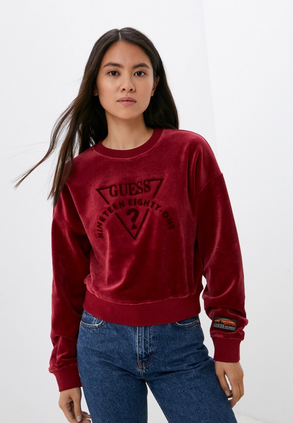 Свитшот Guess, цвет: бордовый, RTLABY054401 — купить в интернет ...