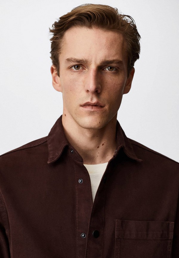 Рубашка джинсовая Mango Man GUY, цвет бордовый, RTLABY402601 — купить