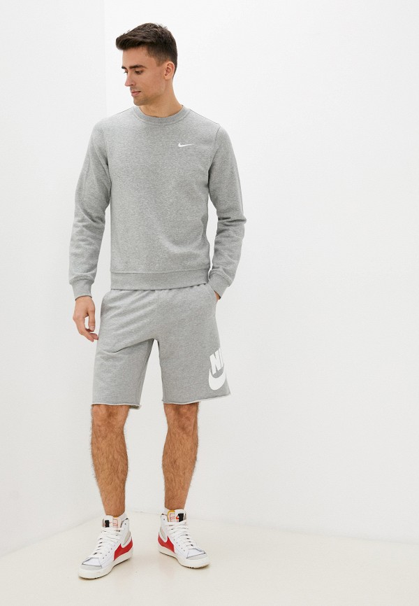 Свитшот Nike NIKE CLUB CREW-SWOOSH NFS, цвет: серый, RTLABZ283101 ...