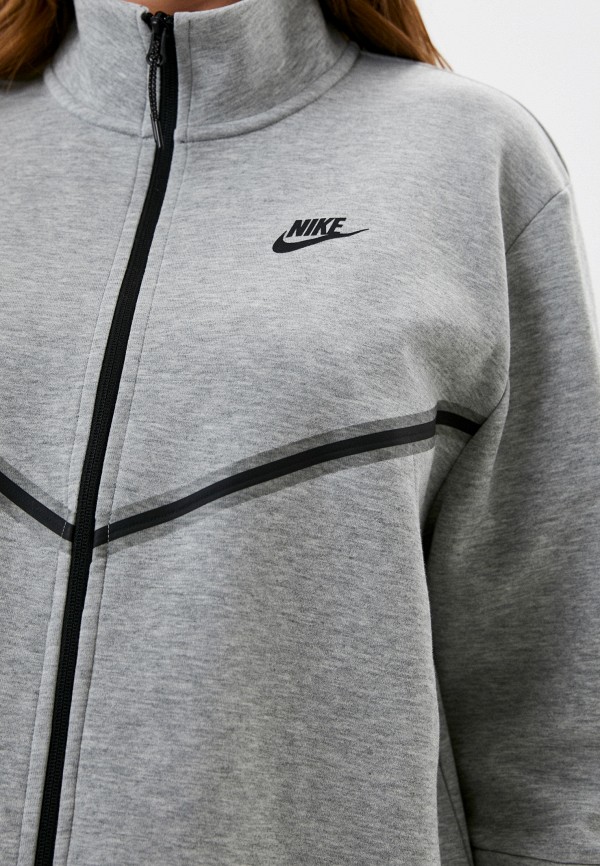 Олимпийка Nike W NSW TCH FLC LONG FZ, цвет: серый, RTLABZ300501 ...