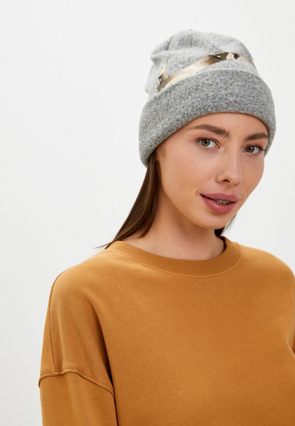 Шапка Nike U NK THRMA BEANIE CUFF SWSH FS, цвет: серый, RTLABZ830501 ...