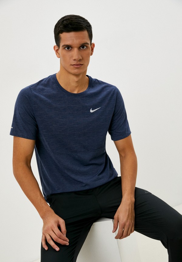 Футболка спортивная Nike M NK DF RUN DVN BRNOT MILER SS, цвет: синий ...