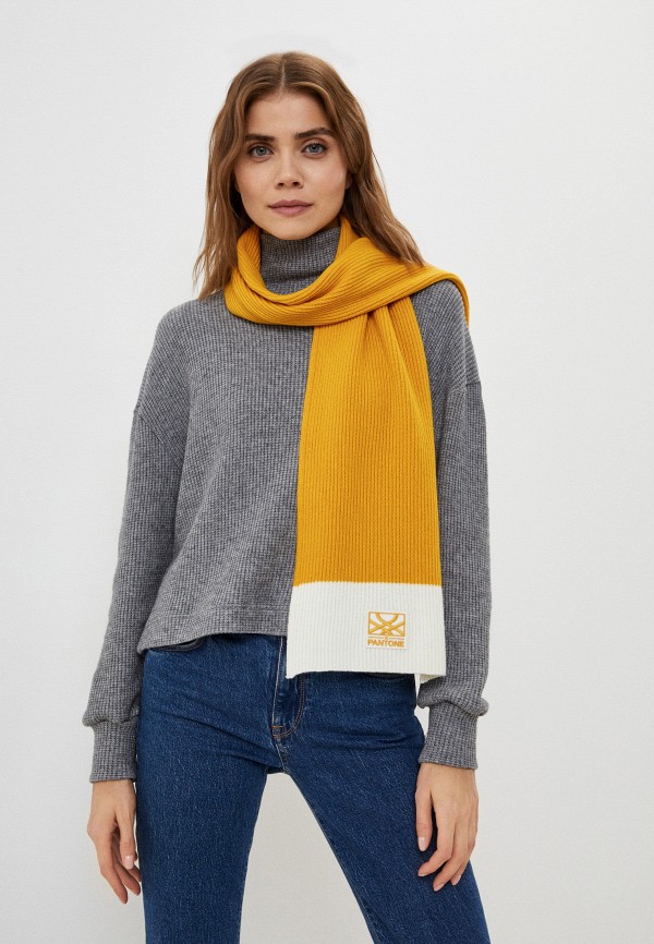 Шарф United Colors of Benetton BENETTON x PANTONE, цвет: желтый ...