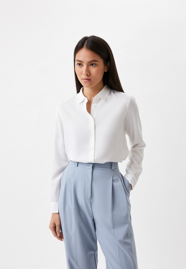Блуза UNIQLO из вискозы, цвет: белый, RTLACC465301 — купить в  интернет-магазине Lamoda