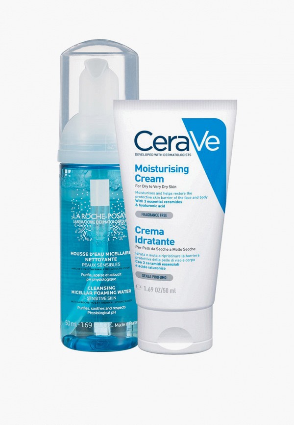 CeraVe Набор для ухода за лицом - Увлажняющий крем CeraVe, 50 мл + Мицеллярная пенка La Roche-Posay, 50 мл В ПОДАРОК - фото 1