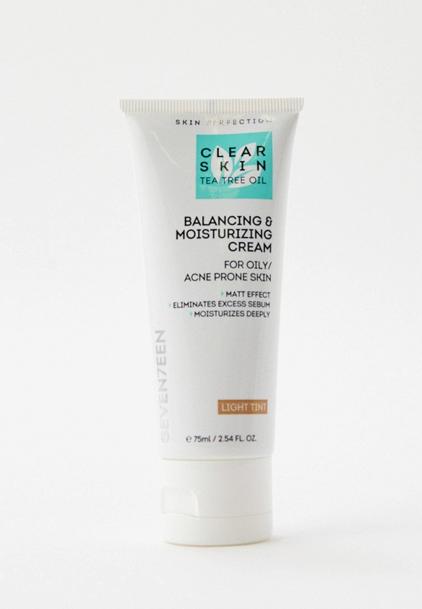 Seventeen Крем для лица - увлажняющий Clear Skin, с маслом чайного дерева, с тонирующим эффектом - светло-бежевый / Light tint, 75 мл - фото 1
