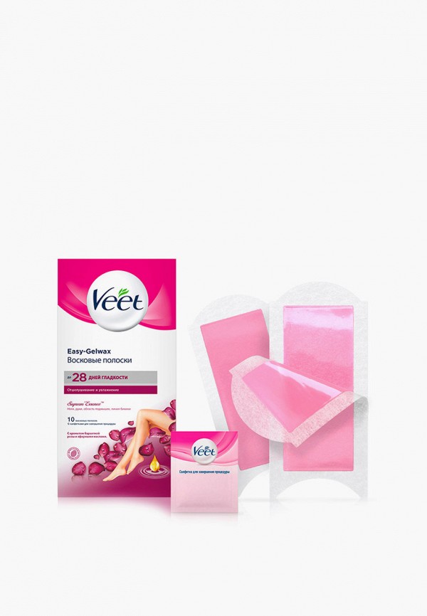 Полоски для депиляции Veet восковые, с ароматом бархатной розы, цвет ...