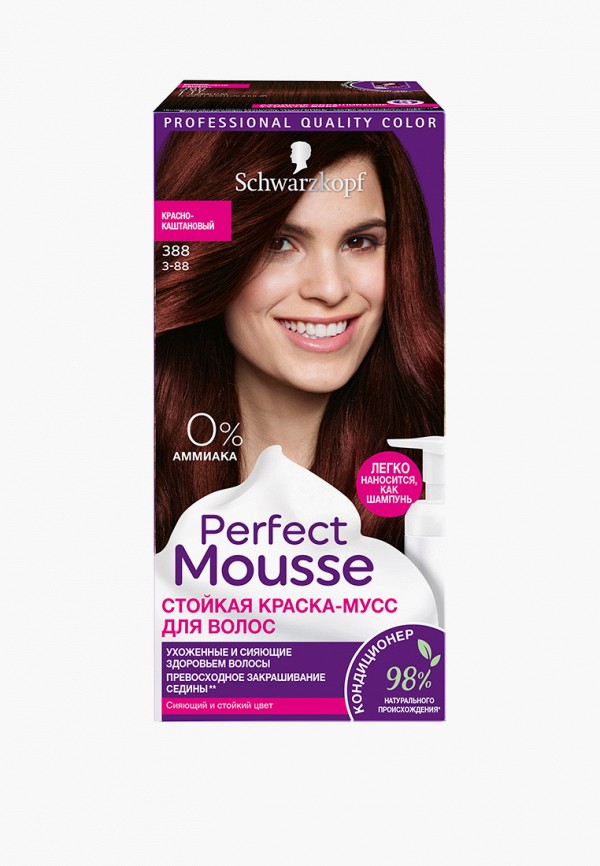 Краска для волос Perfect Mousse 388 - Красно-каштановый, 92.5 мл, цвет ...