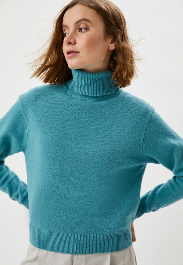Водолазка UNIQLO из овечьей шерсти класса премиум, цвет: бирюзовый ...