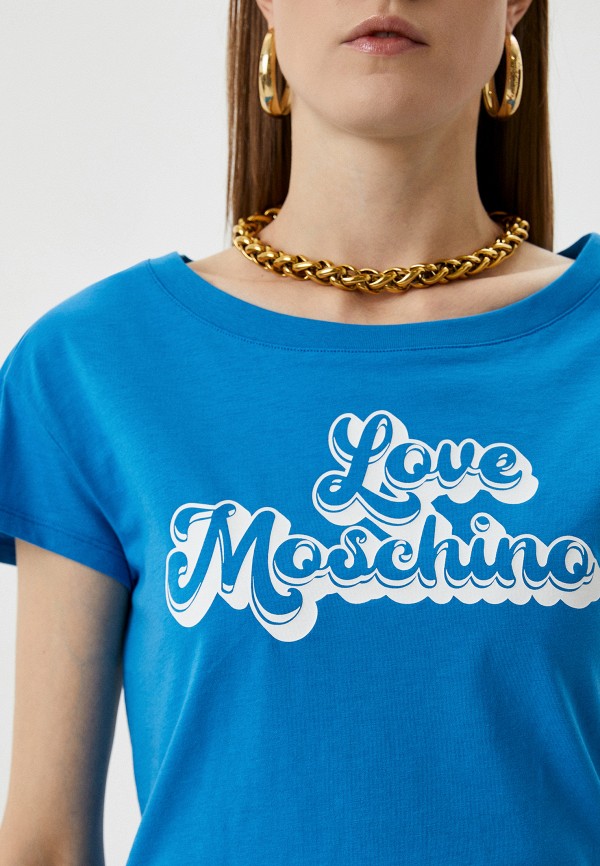 Футболка Love Moschino, цвет: голубой, RTLACE888401 — купить в интернет ...