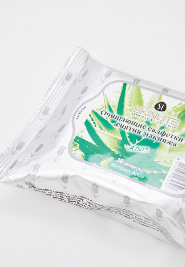 Skinlite Салфетки для снятия макияжа - Очищающие, Алоэ - фото 2
