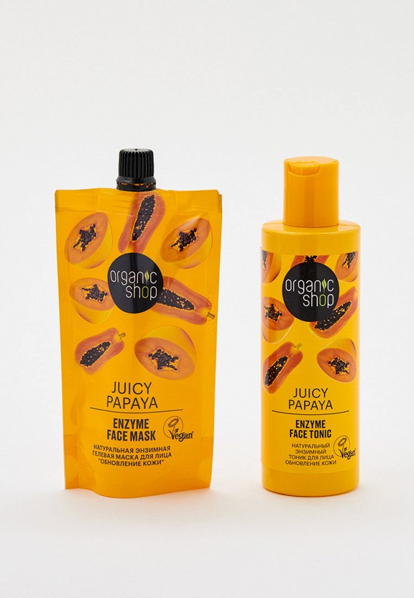 Organic Shop Набор для ухода за лицом - обновляющий Enzyme Face Set  "Juicy Papaya" - фото 1
