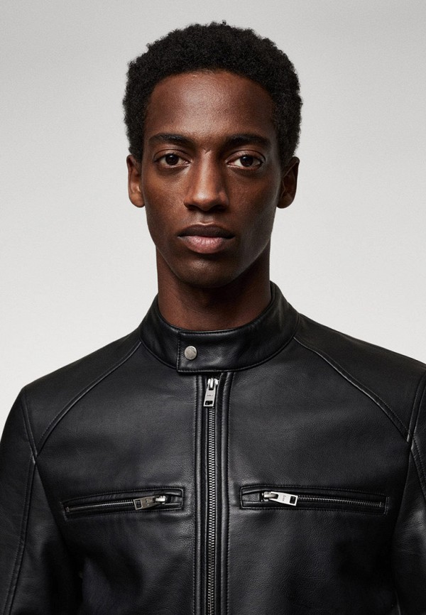 Mango Man Куртка кожаная - BRAKE - фото 4