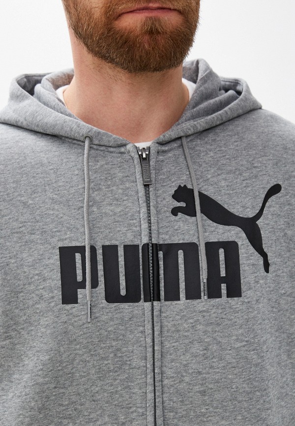 PUMA Толстовка - ESS Big Logo FZ Hoodie FL Medium Gray He - фото 4