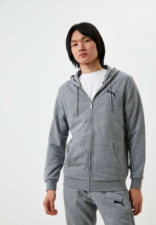PUMA Толстовка - ESS Small Logo FZ Hoodie TR Medium Gray - фото 1