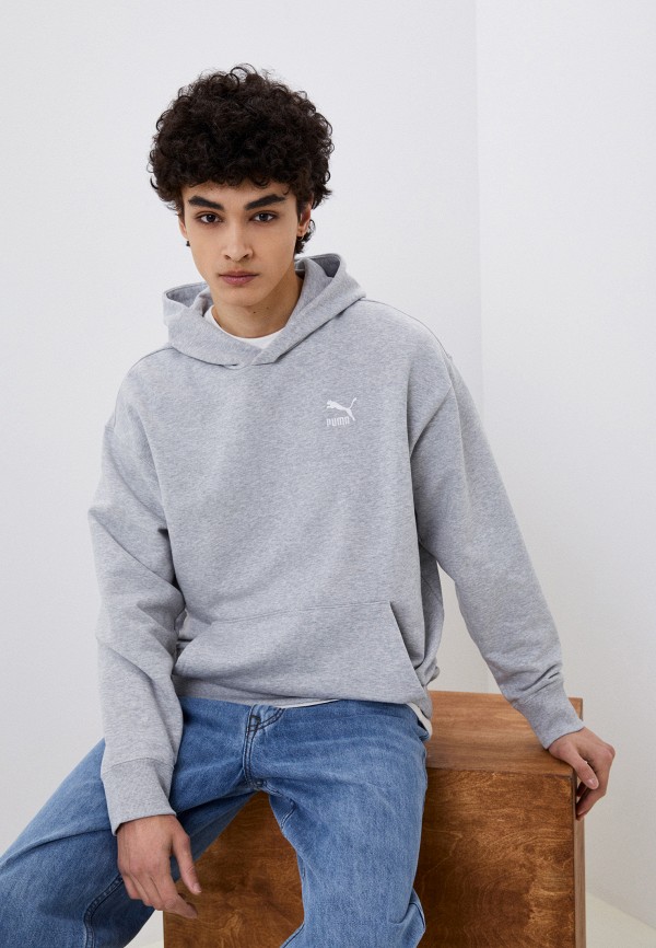 PUMA Худи - Classics Relaxed Hoodie TR Light Gray He - фото 1